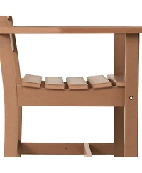 7-Piece Hdpe Outdoor Rectangular Patio Dining Table Set