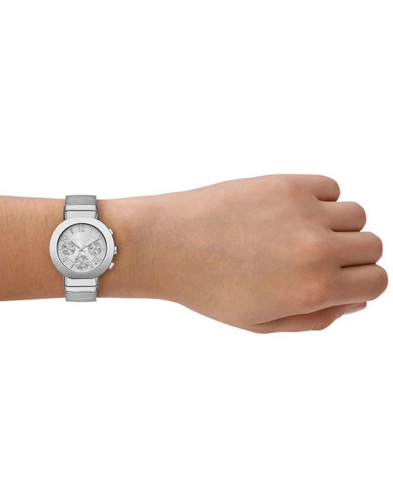 Michael Kors Women's Gramercy Chronograph Silver-Tone Stainless Steel Watch, 36mm