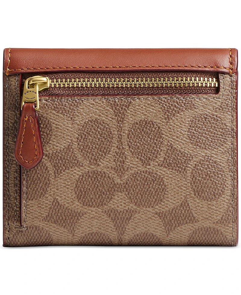 Coach Mila Small Flap Wallet in Signature Canvas