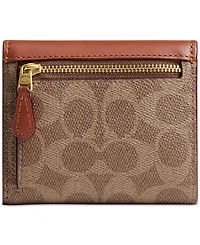 Coach Mila Small Flap Wallet in Signature Canvas