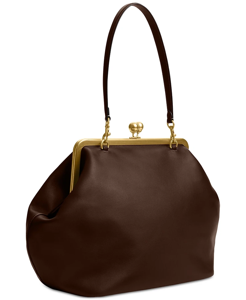 Coach Medium Leather Kisslock Frame Bag