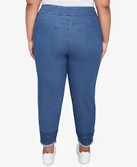 Ruby Rd. Plus Size Embroidered Extra Stretch Dark Denim Jeans