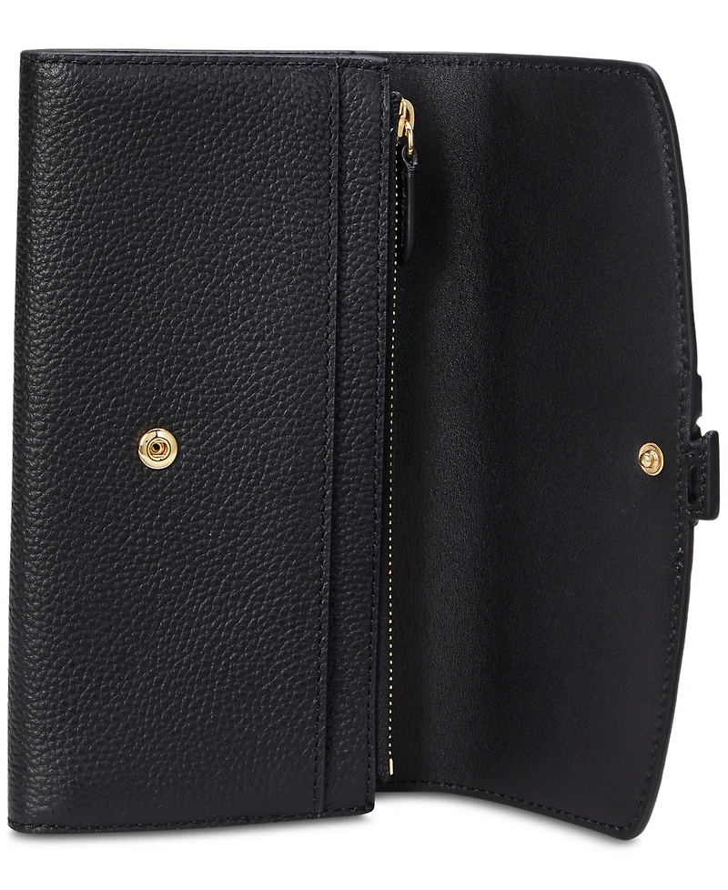 Lauren Ralph Pebbled Leather Cameryn Flap Wallet