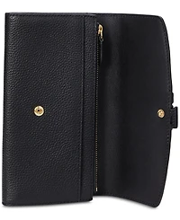 Lauren Ralph Pebbled Leather Cameryn Flap Wallet
