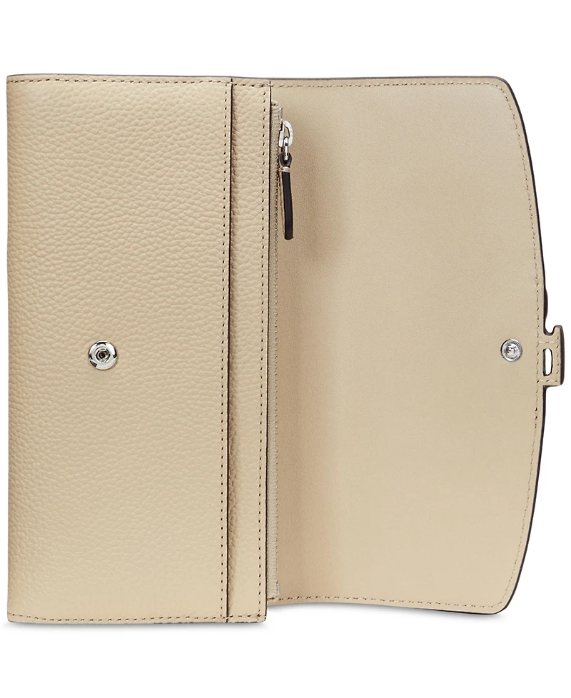 Lauren Ralph Pebbled Leather Cameryn Flap Wallet