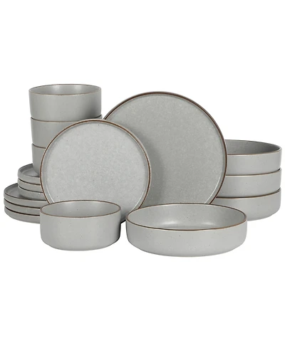 Gibson Elite Gelston Stoneware Matte Reactive Glaze 16 Pc. Dinnerware Set, Service for 4