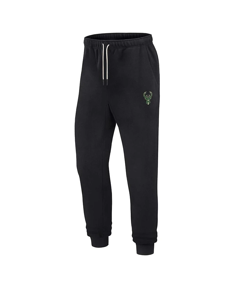 Men's and Women's Fanatics Signature Black Milwaukee Bucks Super Soft Fleece Jogger Pants
