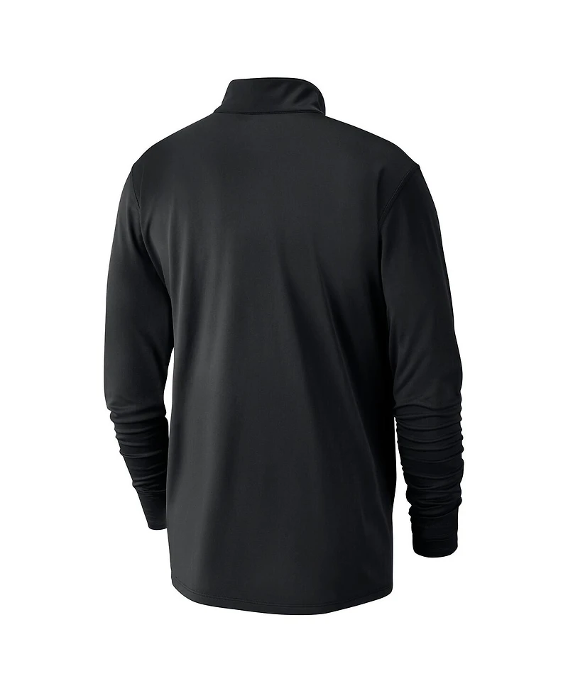 Nike Men's Black La Clippers 2024/25 City Edition Authentic Coaches Performance Half-Zip Top