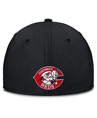 Nike Men's Black/Red Cincinnati Reds Rise Swoosh Performance Flex Hat