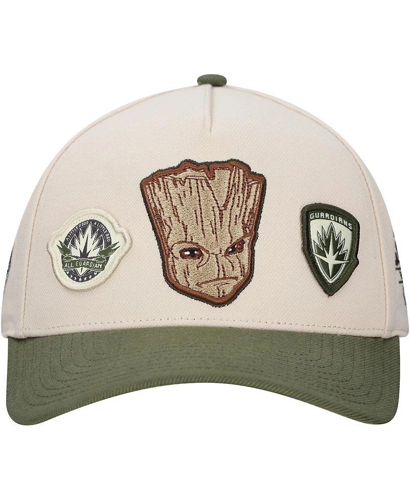 Lids Men's Cream Guardians of the Galaxy Groot A-Frame Adjustable Hat