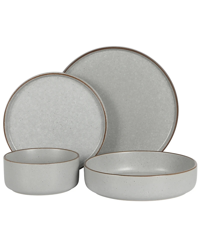 Gibson Elite Gelston Stoneware Matte Reactive Glaze 16 Pc. Dinnerware Set, Service for 4