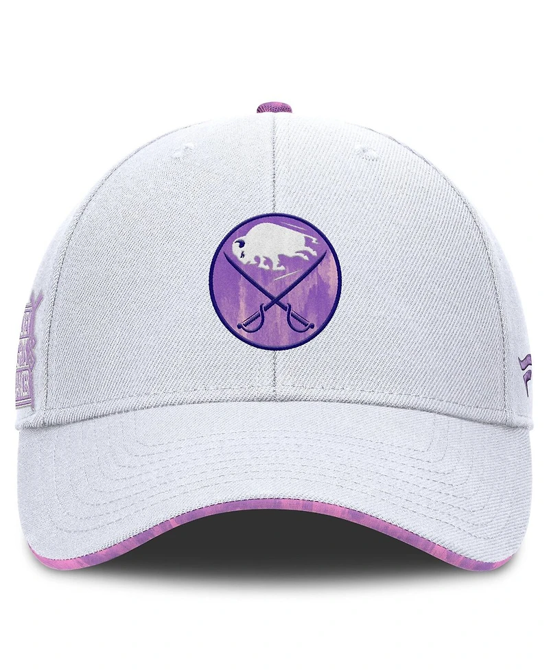 Fanatics Men's White Buffalo Sabres Authentic Pro Hockey Fights Cancer Adjustable Hat