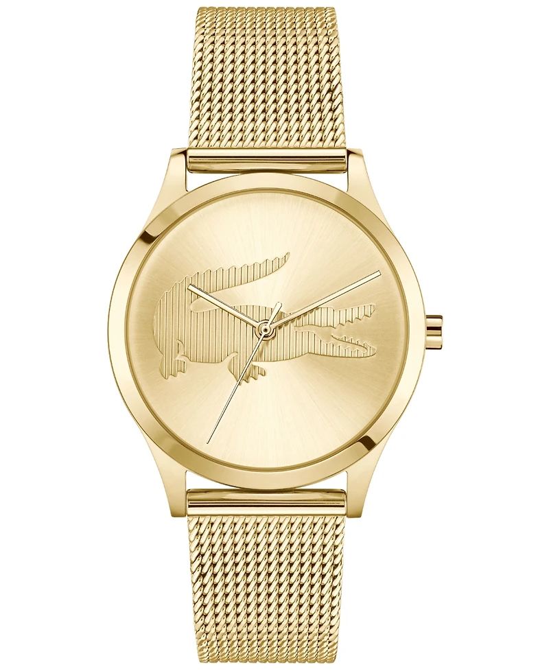 Lacoste Women's Crocodelle Gold Tone Stainless Steel Mesh Bracelet Watch