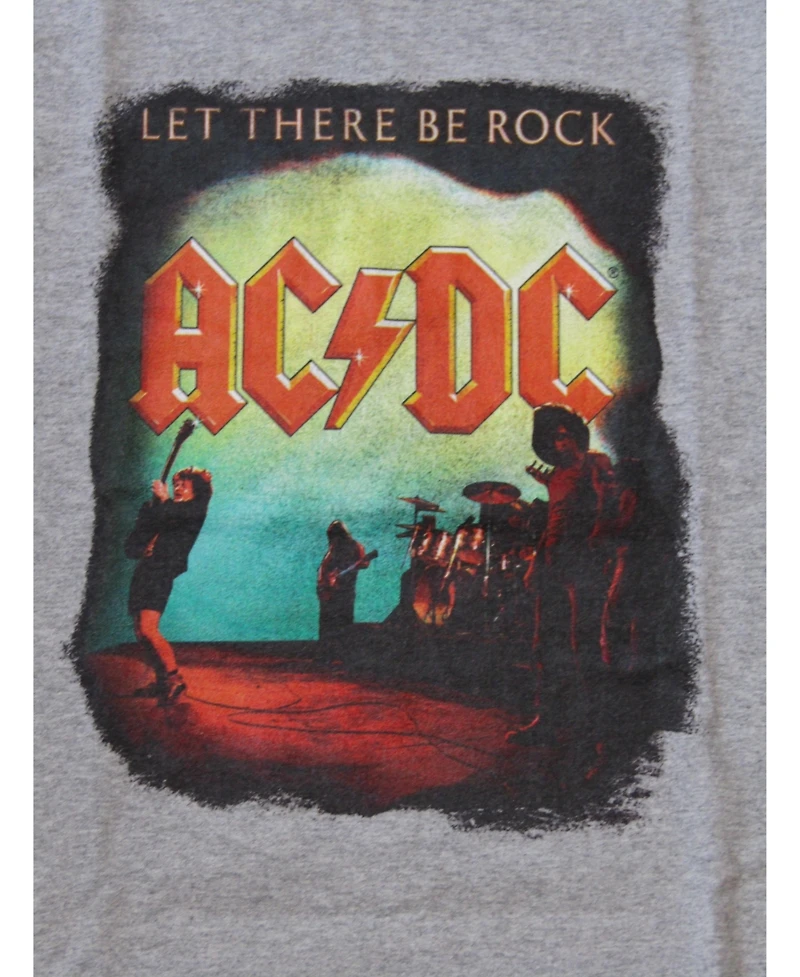 Ac/Dc Boys Acdc Let There Be Rock Youth Athletic Heather T-shirt-Large