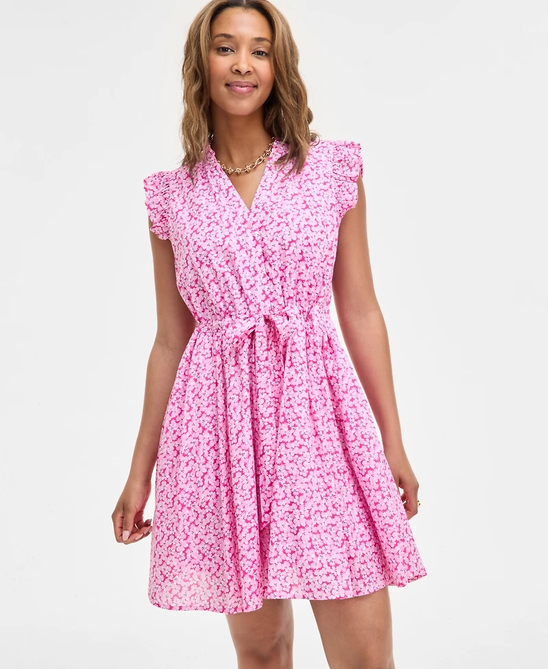 On 34th Women's V-neck Flutter-Sleeve Mini Dress, Exclusively at Macy's