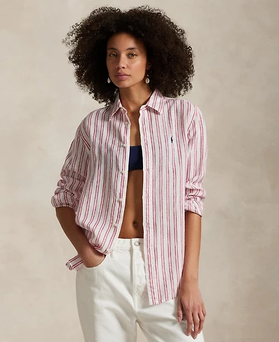 Polo Ralph Lauren Women's Classic-Fit Striped 100% Linen Shirt