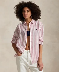 Polo Ralph Lauren Women's Classic-Fit Striped 100% Linen Shirt