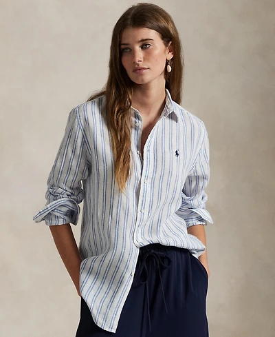 Polo Ralph Lauren Women's Classic-Fit Striped 100% Linen Shirt