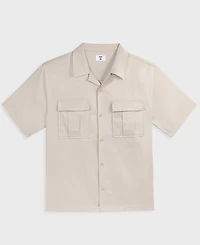 Mode of One Men's Short-Sleeve Palm Reverse Splicing Camp Collar Shirt, Exclusively at Macy's