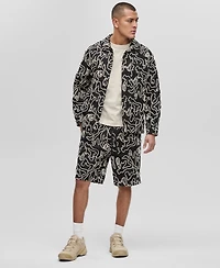 Mode of One Men's Floral Embroidered Cotton Shacket, Exclusively at Macy's