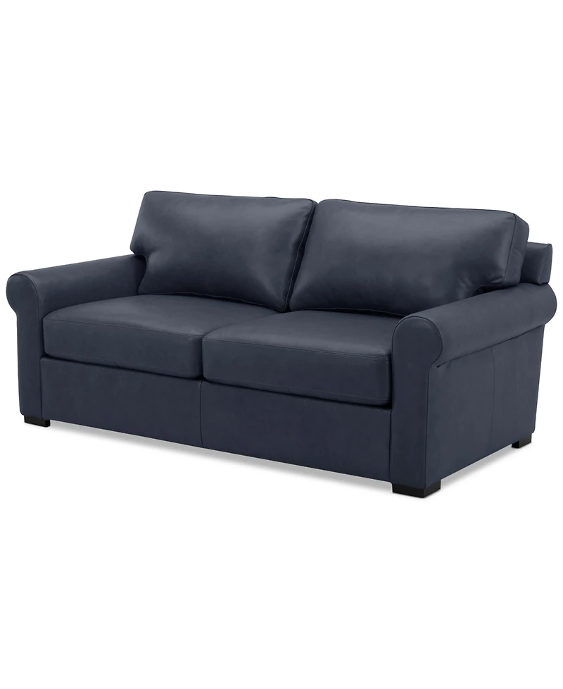 Radley Roll Arm 74" Leather Apartment Sofa, Exclusively at Macy's
