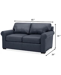 Radley Roll Arm 61" Leather Loveseat, Exclusively at Macy's