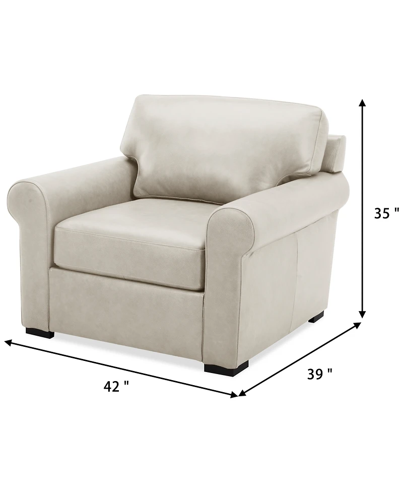 Radley Roll Arm 38" Leather Chair, Exclusively at Macy's