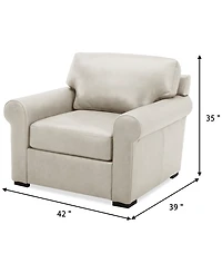 Radley Roll Arm 38" Leather Chair, Exclusively at Macy's