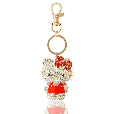 Sanrio Hello Kitty Pave 3D Bling Keychain - Bag Charm, Backpack Accessories, Travel Collectible Gift Keychains