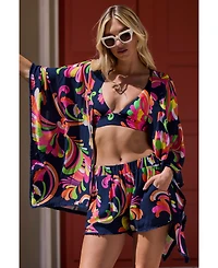Trina Turk Women's Poolside Swirl Kimono Swim Cover-Up