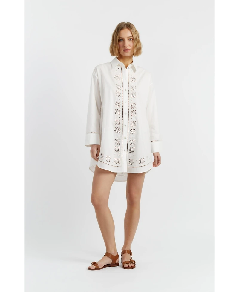 Chinti & Parker Women's Cotton Broderie Shirt Dress