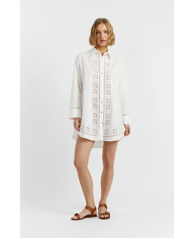 Chinti & Parker Women's Cotton Broderie Shirt Dress