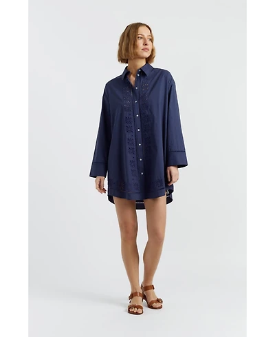 Chinti & Parker Women's Cotton Broderie Shirt Dress
