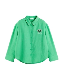Chinti & Parker Women's Linen-Cotton Peanuts Racquet Club Shirt