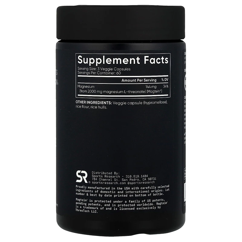 Sports Research Magtein Magnesium L-Threonate