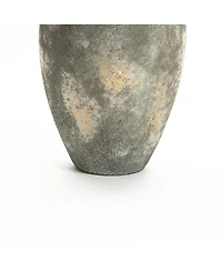 LuxenHome Rustic Gold and Brown Terracotta 13.6-Inch Tall Urn Vase