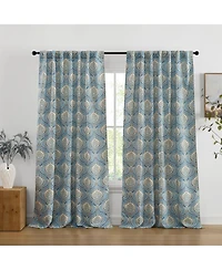 Hlc.me Messina Paisley Damask Patterned Back Tab Rod Pocket Curtains - Light Blocking Darkening Window Panels, Set of 2 (/Yellow