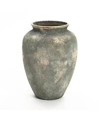 LuxenHome Rustic Gold and Brown Terracotta 15.2-Inch Tall Urn Vase