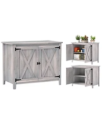 Outsunny Wood Outdoor Storage Cabinet Potting Shed with Shelf,