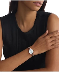 Calvin Klein Women's Sculpted Embrace Silver Tone Stainless Steel Bracelet Watch, 28mm