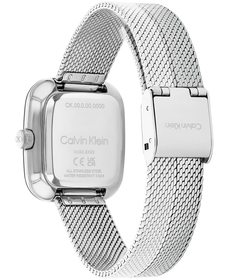Calvin Klein Women's Adore Silver Tone Stainless Steel Mesh Bracelet Watch, 30mm