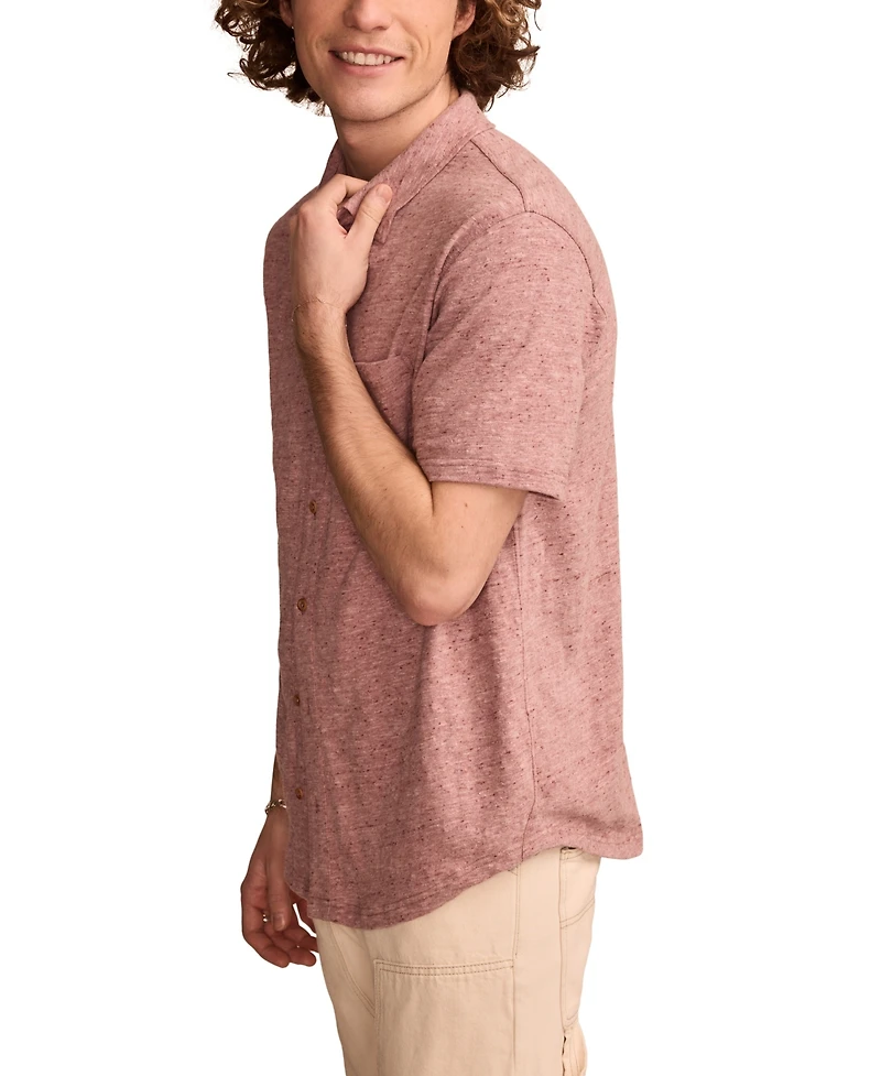 Lucky Brand Men's Linen Short Sleeve Button Down Shirt