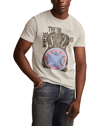 Lucky Brand Men's Blue Grass Guitar Short Sleeve T-Shirt