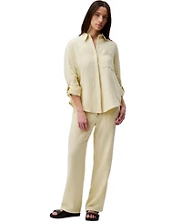 Calvin Klein Jeans Women's Double Gauze Roll-Tab-Sleeve Button-Down Shirt