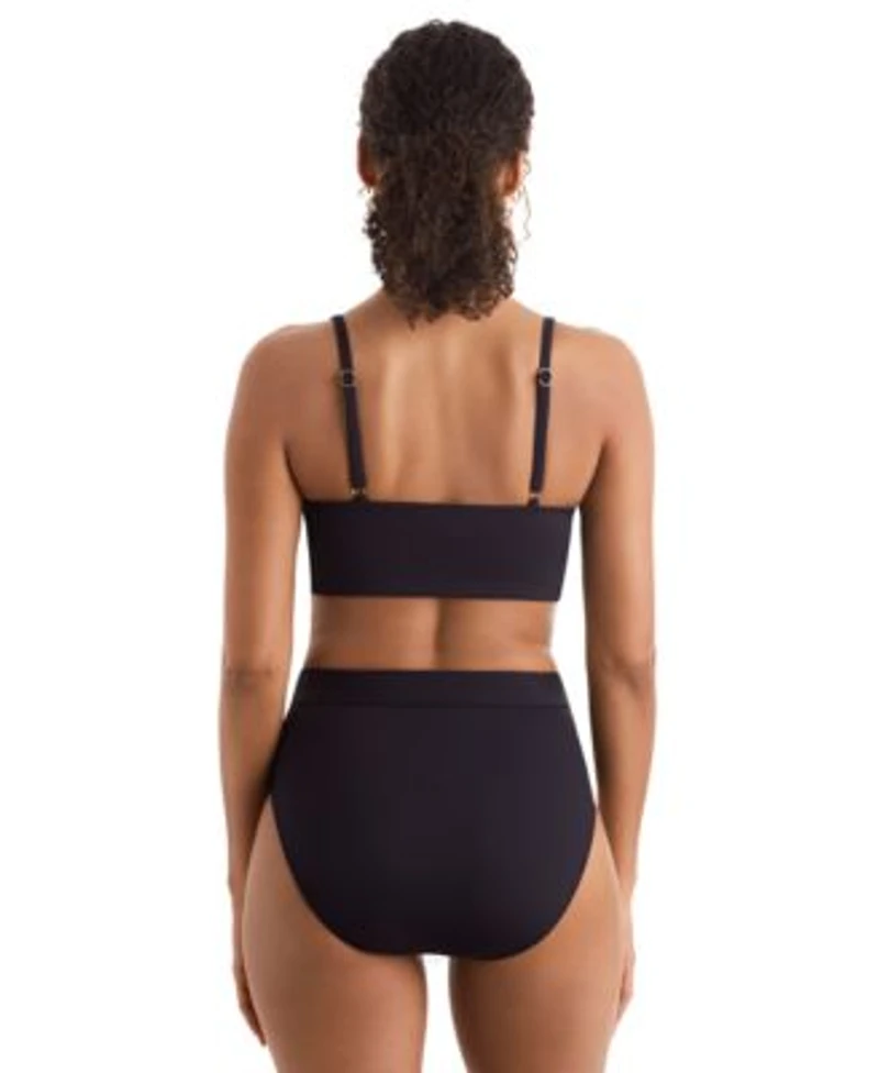 Mimi Flamingo Womens Blake Solid Tankini Top Brooke High Waisted Bikini Bottoms