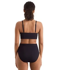 Mimi Flamingo Womens Blake Solid Tankini Top Brooke High Waisted Bikini Bottoms