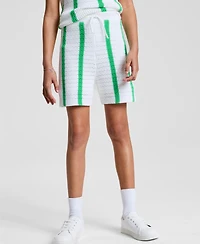 Epic Threads Little & Big Girls Striped Crochet Knit Shorts, Exclusively at Macy's
