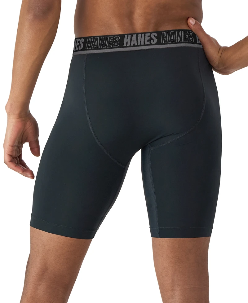 Hanes Men's 4pk. Ultimate Moves Support Long-Leg Boxer Brief Underwear