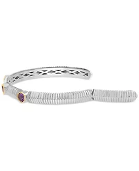 Effy Amethyst (3/4 ct. t.w.) & White Sapphire (5/8 ct. t.w.) Cuff Bangle Bracelet in Sterling Silver & 18k Gold