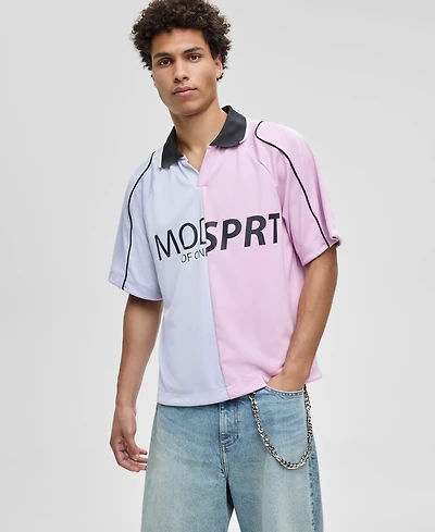 Mode of One Men's Relaxed-Fit Pieced Colorblocked Polo Shirt, Macy's Exclusive